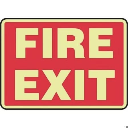 Accuform Exit Sign, Adhesive Glow Vinyl, 14 in W, 10 in H MEXT924GF